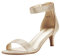 DREAM PAIRS Women's Low Kitten Heels Ladies Open Toe Party Ankle Strap Dress Pumps Bride Wedding Evening Shoes FIONA,Size 5,Gold/Glitter,FIONA