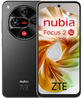 ZTE Nubia Focus 2 5G, Smartphone sbloccato con IA, 8 GB+256 GB, Schermo 6,7 HD+ 120 Hz, Fotocamera 108 MP, Batteria 5000 mAh, Ricarica Rapida 18 W, Android 15, Include Custodia e Protezione, Nero
