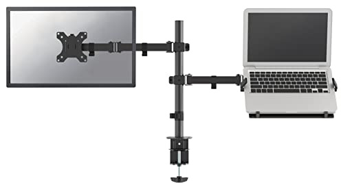 Newstar FPMA-D550NOTEBOOK Full Motion and Desk Mount (clamp) for 10-27 Monitor Screen and Laptop, Height Adjustable - Black