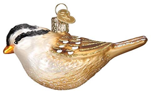 Old World Christmas WHITE CROWNED SPARROW Ornament, Multi