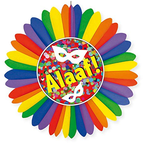 PARTY DISCOUNT Deko-Fächer Karneval Alaaf, ø 60 cm