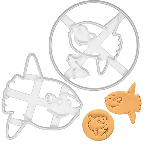 ensemble de 2 emporte-pièces à thème poisson-soleil, 2 pièces