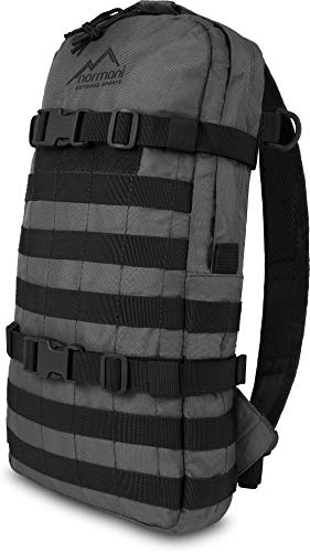 normani Wanderrucksack 8 Liter mit verstellbarem Brustgurt und gepolstertem Schultergurt mit Trinkblasenvorrichtung Farbe Anthrazit Größe 8 Liter