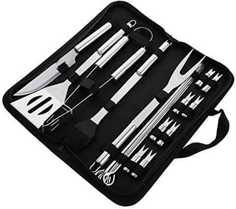 SOIMISS 1set Utensili BBQ Acciaio Inossidabile Kit Completo per Grigliate Portatile e Compatto Utensili da Barbecue per Esterno e Picnic Accessori Resistenti e Pratici per Grigliate di