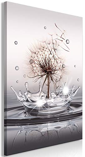 decomonkey Bilder Pusteblume 40x60 cm 1 Teilig Leinwandbilder Bild auf Leinwand Vlies Wandbild Kunstdruck Wanddeko Wand Wohnzimmer Wanddekoration Deko Blumen Wasser