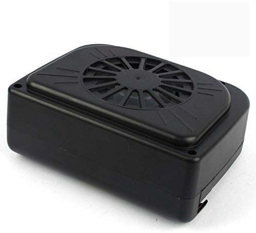 Ventilateur de voiture, Riloer ventilateur de ventilation de voiture solaire à grand vent portable pour automobiles, rafraîchisseur d'air et refroidisseur, noir (petit panneau solaire)