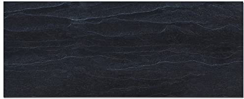 Panorama Pellicola per Cucina Pietra Nera 60x300 cm - Paraschizzi Adesivo Per Muro - Pannello - Adesivo da Parete