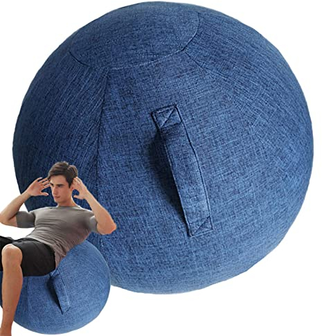 Exercise Ball Cover, 55/65/75cm Seat Ball Office Cover Yoga Ball Cover Gymnastics Ball Cover for Fitness Ball Pilates Yoga Ball Balance Ball (Without Ball),Blau,75cm