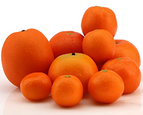 Woration Mix Größen Gefälschte Obst Orangen Satz Künstliche Lebensecht Simulation Orangen Mandarine für Haus Küche Kabinett Party Tisch Dekoration Requisite 10 Stück