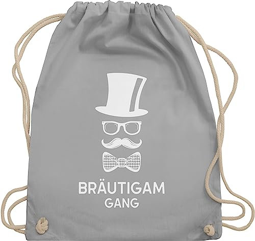 Turnbeutel Rucksack - JGA Junggesellenabschied Männer - Bräutigam Gang Hipster Team Groom - Unisize - Hellgrau - herren junggesellen turnsack jungesellenen rucksaecke hochzeit gym bag polter