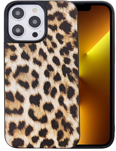 DMaos für iPhone 14 Pro Fall für Frauen, Leoparden-Design Kunstleder Abdeckung, Klassische Mode für iPhone14 Pro 6.1 Zoll - Braun