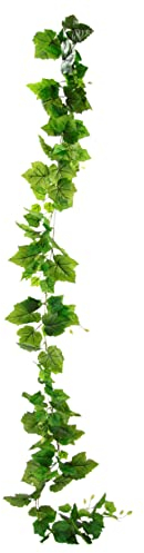 Flair Flower Girlande Deko AST Weinrebe Dekorieren Hotel Basteln Hängende Rebe Blätter Weinblätter Kunstblumen Hochzeit Party Garten Festival Dekorationen Wanddekoration,194429GN,Grün,180x16x8cm