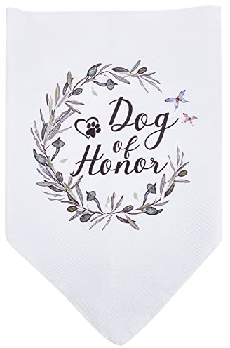 craspire Dog of Honor Hundehalstuch Hochzeit Haustier Halstuch Weißer Olivenzweig Dreieck Haustier Hund Schal Hund Verlobung Hochzeit Ankündigung Foto Requisiten Halsbänder Zubehör