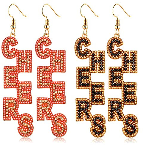 2 Pairs Rhinestone Champagne Bottle Earrings Crystal Wine Glass Dangle Earrings for Women Delicate Champagne Flute Earrings Party Celebration Jewelry Gifts, Zinc, Rhinestone