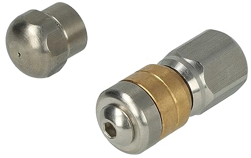 vhbw 2x ugello sturatubi per idropulitrice - filettatura da 1/8'', rotante + a getto fisso