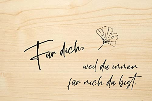 Holzgrusskarten Original, immer für mich da bist. - 100% handmade in Österreich, aus Eichenholz gefertigte Geschenkkarte, Geburtstagskarte, Grußkarte, Klappkarte, Postkarte