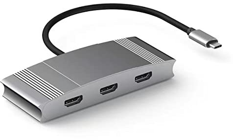 WJESOG USB C to 3 HDMI Adapter,Type C Multi Monitor 3 Port,Support Dual 4K@60Hz or One 4K@60Hz and Two 4K@30Hz Compatible Windows and Mac OS