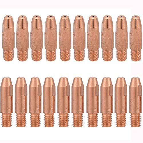 20 Pezzi Punta di Contatto in Rame Accessori per Saldatura M6 per Torcia per Saldatura Binzel 24KD MIG MAG 0,8 mm Punta Guidafilo 0,8mm Saldatrice Mig/MAG Accessori Ugelli
