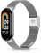 LanQii Armband Kompatibel mit Xiaomi Smart Band 10/Xiaomi Smart Band 9/8, Edelstahl Metall Armband Mesh Milanaise Uhrenarmband Damen Herren Ersatzarmband - Silber