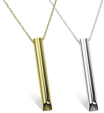 Fantasyon 2PCS Breathing Necklace Portable Deep Breathing Exercises Necklace for Men Women