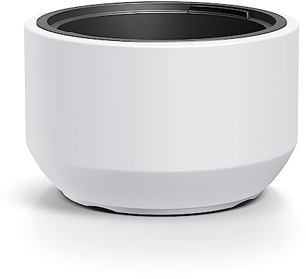 Tymar Vaso da fiori con inserto, vaso da fiori in plastica, fioriera, vaso per piante grande(Bianco HEOS,ø 30 cm)