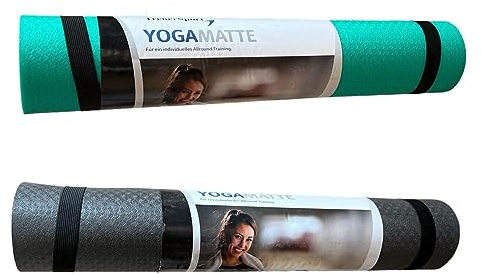 daniplus Fitnessmatte Grün Yogamatte Pilatesmatte Sportmatte Streching 180x60x0,5cm (Grün)