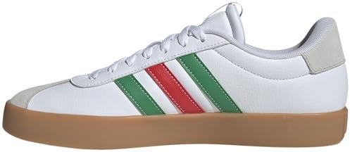 adidas Men's VL Court 3.0 Shoes, Cloud White/Green/RED, 11.5 UK