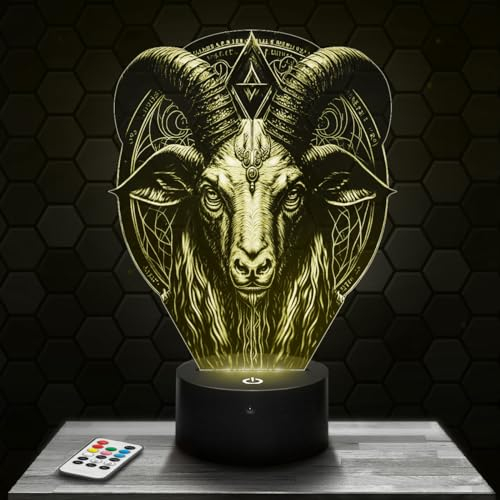 Lampephoto.fr Nachttischlampe Satansicher Ziegenbock deko Teufel Hexerei Dämon. Geschenkidee Mann Frau objekt Satansicher Ziegenbock Nachtlicht Erwachsene deko Zimmer. Weihnachten