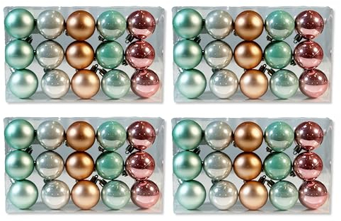 Kunststoff Weihnachtskugel rosa/Mint 4 Sets - 60 Stück Ø 5cm Deko Kugel Christbaumschmuck Mix Matt Glänzend