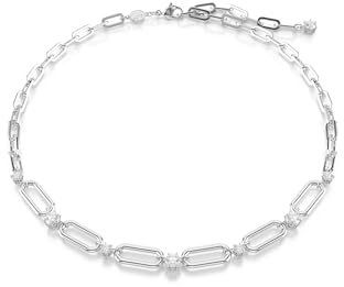 Swarovski Constella Halskette, Weiße und Rhodinierte Damenhalskette mit Strahlenden Swarovski Kristallen