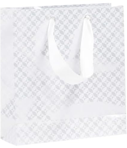 Clairefontaine 223756Cpack - Packung 5 Geschenktasche - Tüte , Format S (12x4,5x13,5cm), Kollektion Arabeske, 170g, Weiß, Geeignet für Parfum und kleine Geschenke, 1 Pack