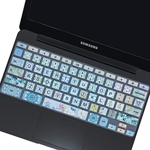 WSLUCKO Keyboard Cover for Samsung Chromebook 4 3 XE310XBA XE500C13 XE501C13 11.6/Chromebook 4 15.6 XE350XBA/Chromebook 2 XE500C12/Chromebook Plus V2 2-in-1 XE520QAB XE521QAB 12.2 (Garland)