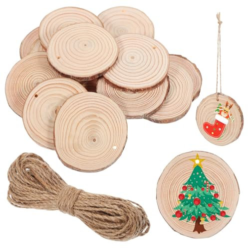 SEWACC Lot de 50 Rondelles de Bois Rondes Non Pouvant Être Peintes pour Centres de Table Et Décorations