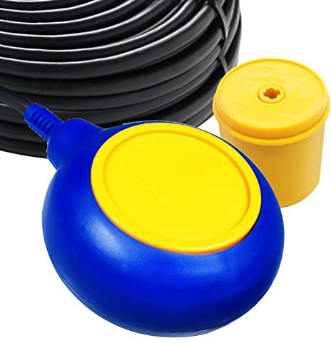 GUUZI Interrupteur à Flotteur 12V/24V/220V IP68 Contrôleur de Niveau d'eau Liquide pour Remplissage,Contrôleur de Niveau d'eau pour Pompe de Puisard Submersible(câble 3m)