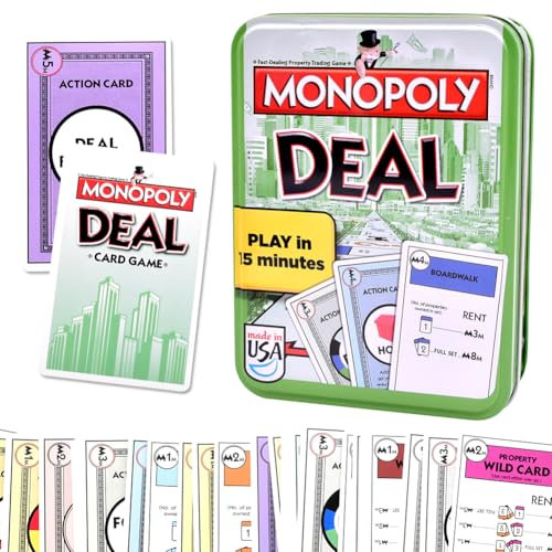 MIFKLMV Deal Kartenspiel und Gesellschaftspiel, Monopol-y Brettspiel, Schnelles Unterhaltsames Spiel, Reisespiel für Familien und Kinder ab 7 Jahren - C