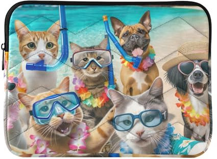 Hawaii Funny Selfie Cute Cats Dogs Laptop Sleeves 14'' Laptop Case Laptop Sleeve 13.5