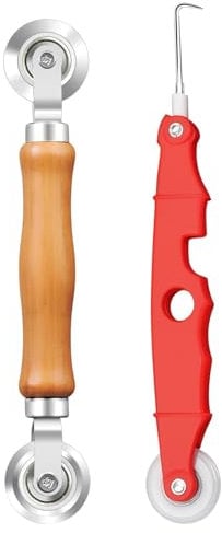 Zanzariera Finestra Ricambio Strumento,Rullo Estrattore a Ruota, Attrezzi Di Schermo Rotolamento,Rotella per Zanzariere,Attrezzo per Rullo Vaglio con Gancio Adatto,Zanzariera Rullo Finestra,2 Pezzi
