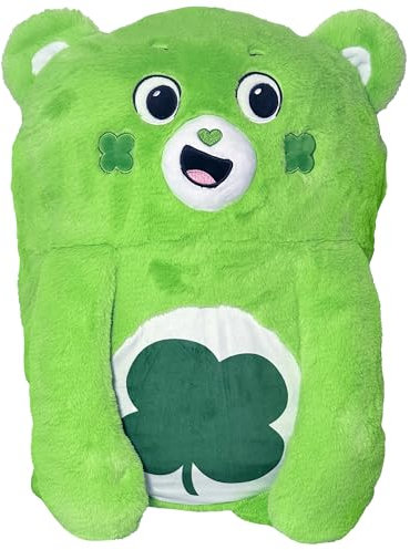 Happy Nappers: Care Bears Kissen Pocket Pal – Glücksbär – Plüschfigur-Kissenbezug, Tierbezug, gewichtete Pfoten, weicher, kuscheliger Begleiter, Kinder