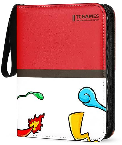 Card Binder 440 Pockets, 4-Pocket Card Holder Album with 55 Sleeves Red