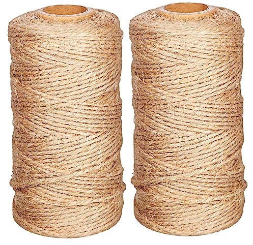 Angoily 2rouleaux Corde Lin Naturelle De Ficelle Pour Bricolage Décoration Et Fixation Alimentaire