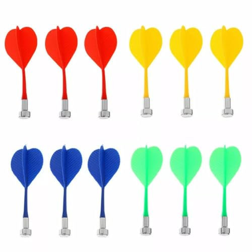 Magnetische Dartpfeile, 12 Stück, sichere Kunststoff-Magnetpfeile für Dartscheibe, Indoor-Zielspiel für Kinder und Erwachsene, ungiftig, lustiges Partyspiel-Zubehör für alle Altersgruppen (Dartscheibe