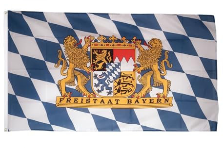Flaggenfritze Fahne Flagge Bayern Freistaat Löwenwappen 150 x 250 cm professionelle Qualität