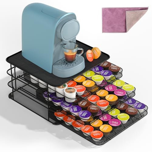 Masthome Porta Capsule Dolce Gusto con 3 Cassetti, Capacità 108 Capsule, Supporto per Capsule Dolce Gusto e Macchina Caffè, Cassetto Porta Cialde Dolce Gusto con Superficie Antivibrazione