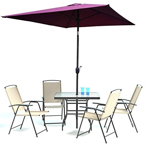ASerZenith Sonnenschirm, Gartenschirm, Tisch, Terrassenschirme Mit Kurbel Und Neigung, Tragbarer Kleiner Quadratischer Sonnenschirm, Für Bartisch, Pool, Garten, Hinterhof