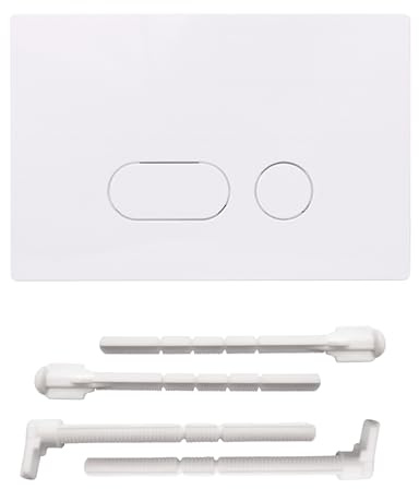 ACESOME Dual Toilet Flush Button Plate, ABS Flush Plate Kits Replacement, Compatible with Geberit Sigma 01, Sigma10, Sigma20, Sigma21, Sigma30, Sigma50, Sigma60 Toilet Cistern Flush Plate (White)