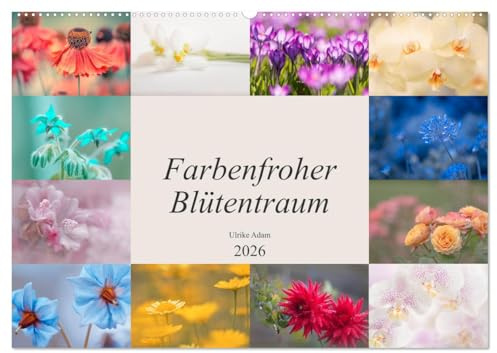Farbenfroher Blütentraum (Wandkalender 2026 DIN A2 quer), CALVENDO Monatskalender: Bunte Blütenfotos verzaubern uns das ganze Jahr (CALVENDO Natur)
