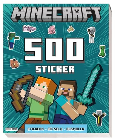 Minecraft: 500 Sticker- Stickern - Rätseln - Ausmalen: Activityblock mit 500 Stickern