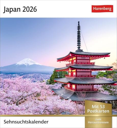 Japan Sehnsuchtskalender 2026 - Wochenkalender mit 53 Postkarten: Fernweh in einem Foto-Kalender zum Aufstellen. Die schönsten Landschaften und Städte ... Tischkalender. (Sehnsuchtskalender Harenberg)