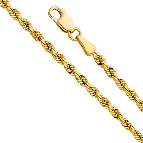 PRINS JEWELS 14 Karat / 585 Gold Kordelkette Gelbgold Breite 4.40 mm (Rope kette) Unisex Goldkette (45)