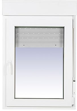 Ventanastock PVC 800x1155 Practicable Oscilobatiente Derecha con Persiana PVC 1 hoja
